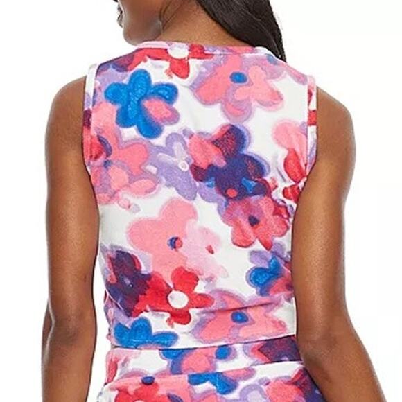 JUICY By Juicy Couture Terry Cloth Ruched Sleeveless Crop Top Sz Small - Picture 3 of 7